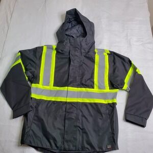 Sysco Men's Safety Hi Vis Insulated Safety Jacket, Black, Aramark Size Large